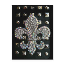 FLEUR DE LIS ON STUDS HARD ROCK PRINT POSTCARDS