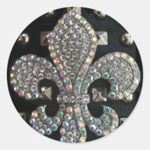FLEUR DE LIS ON STUDS HARD ROCK PRINT STICKER