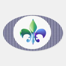 Fleur-de-Lis Oval Stickers