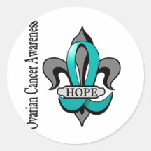 Fleur De Lis Ovarian Cancer Hope Stickers