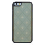 Fleur-de-lis pattern carved® maple iPhone 6 bumper case