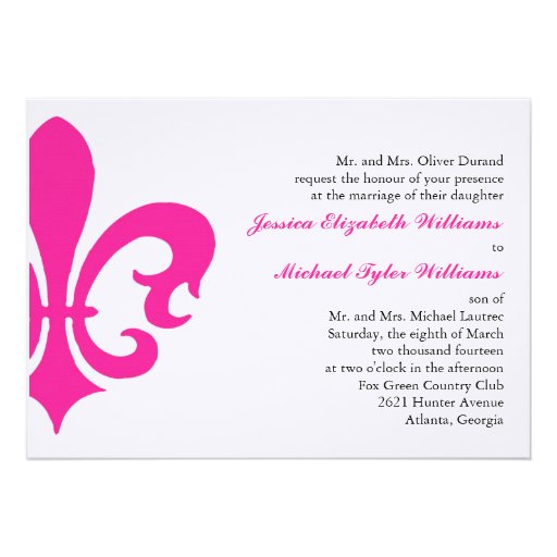 Fleur de Lis Personalized Invites