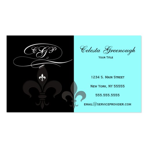 Fleur de Lis Profile Card Business Card (front side)