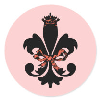 Fleur de lis Queen with bow stickers by ARTegrity Fleur de lis Queen with bow stickers