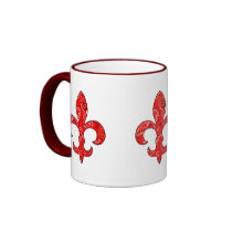 Fleur de lis Red Bandana Mug