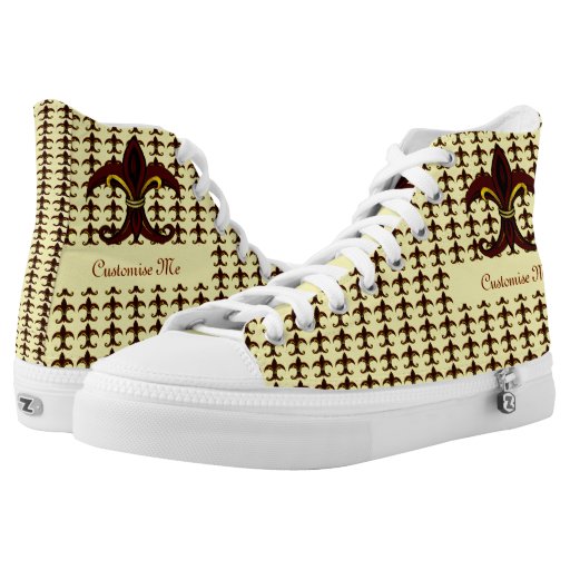 Fleur de Lis Red/Gold Printed Shoes Zazzle