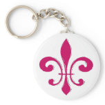 Fleur De Lis Red Key Chains