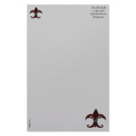 Fleur de lis red/silver customized stationery