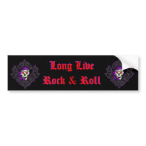 Fleur de Lis Rock & Roll Skull Bumper Sticker bumper stickers