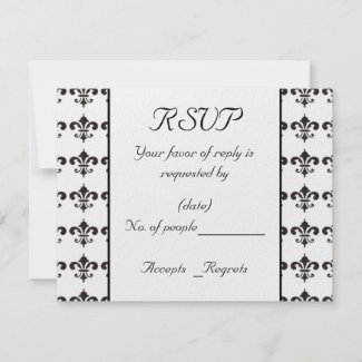 Fleur De Lis RSVP Card Template Personalized Announcement