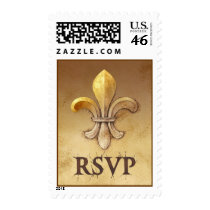 Fleur-de-lis RSVP Postage Stamps