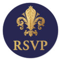 Fleur-de-lis RSVP stickers