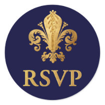Fleur-de-lis RSVP stickers