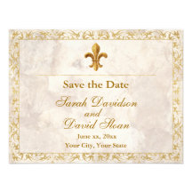 Fleur_de_lis Save the Date Personalized Invite