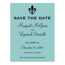 Fleur de lis Save the Date Postcard