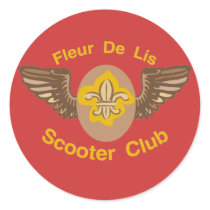 Fleur De Lis Scooter Club stickers by figstreetstudio Fleur De Lis Scooter Club stickers