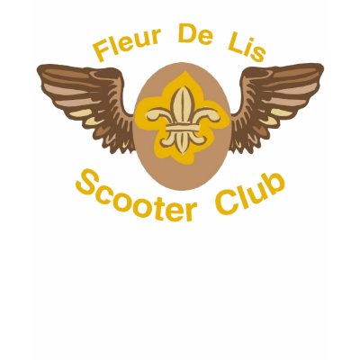 Fleur De Lis Scooter Club T-shirt by figstreetstudio