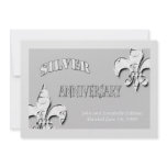 Fleur de Lis Silver Anniversary Party Invitations