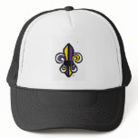 Fleur de lis sketch in Tri-Tone purple gold Mesh Hat