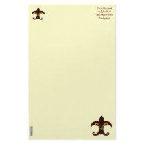 Fleur de lis personalized stationery