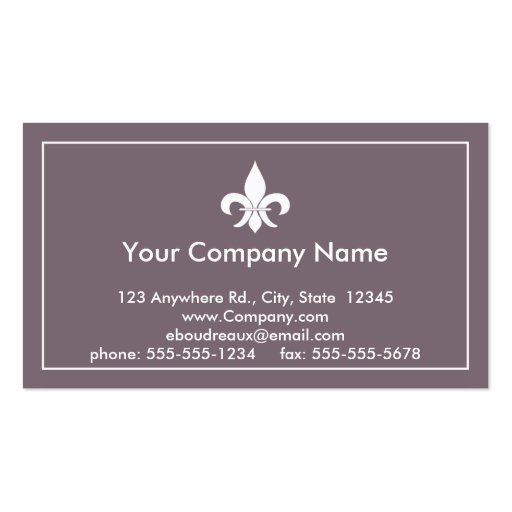 Fleur de Lis Steel Business Cards (back side)