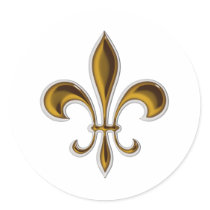 Fleur De Lis Round Stickers