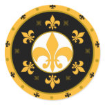 fleur de lis round stickers