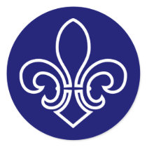 Fleur de Lis Round Sticker