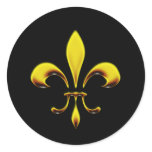 Fleur De Lis Round Stickers
