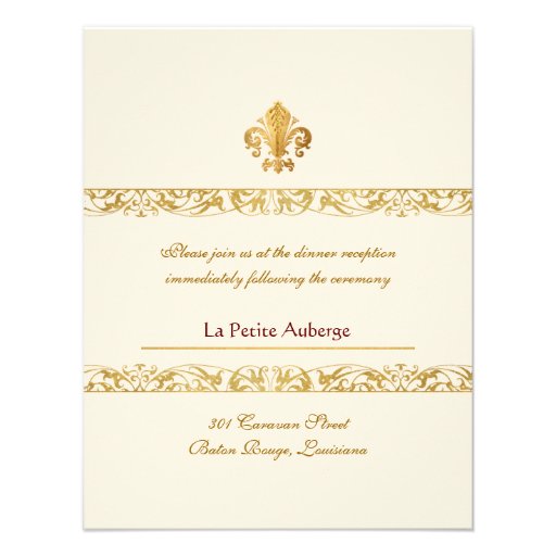 Fleur-de-lis Themed Reception Announcement