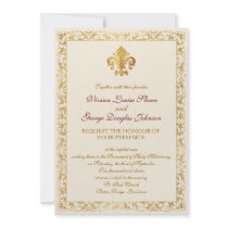 Fleur-de-lis Themed Wedding Personalized Announcements