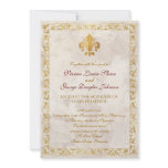 Fleur-de-lis Themed Wedding Custom Invites