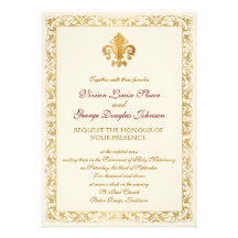 Fleur-de-lis Themed Wedding Personalized Announcements