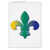 Fleur De Lis tri colored Card