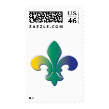 Fleur De Lis tri colored Postage Stamp