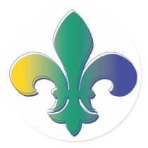Fleur De Lis tri colored stickers