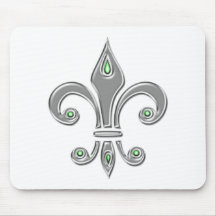 Fleur de Lis, Trinity symbol, lily, iris Mousepad