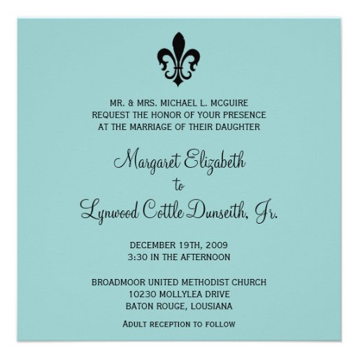 Fleur de lis Wedding Invitation