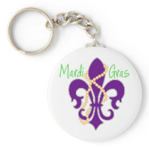 Fleur De Lis with beads Key Chain