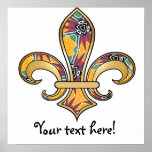 Fleur de Lis with pattern  01 Print