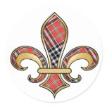 Fleur de Lis with pattern 02 Round Stickers