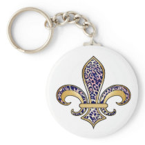 Fleur de Lis with pattern - 04 Key Chain