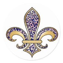 Fleur de Lis with pattern - 04 Round Sticker