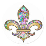 Fleur de Lis with pattern - 09 Round Sticker