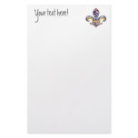 Fleur de Lis with pattern - 10 Personalized Stationery