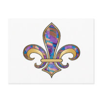 Fleur de Lis with pattern - 11 Postcard