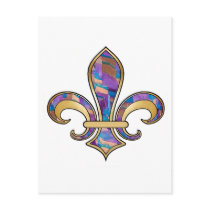 Fleur de Lis with pattern - 11 Post Card