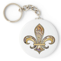 Fleur de Lis with pattern - 12 Keychains