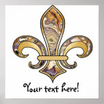 Fleur de Lis with pattern - 12 Poster