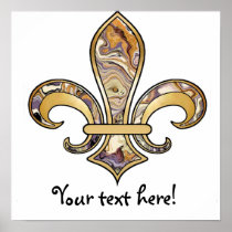 Fleur de Lis with pattern - 12 Poster